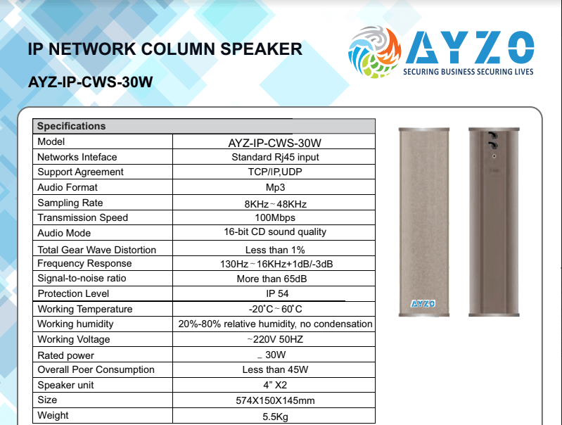 IP NETWORK COLUMN SPEAKER in BANGLADESH